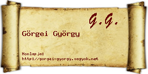 Görgei György névjegykártya