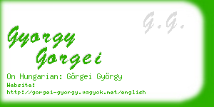 gyorgy gorgei business card
